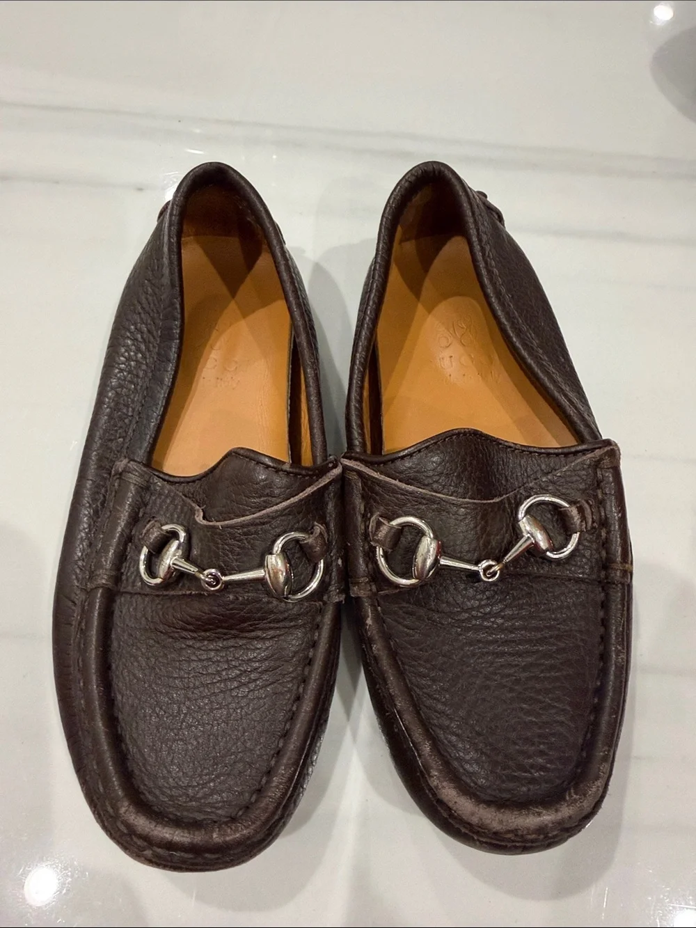 Boys Gucci Dark Brown Leather moccasins